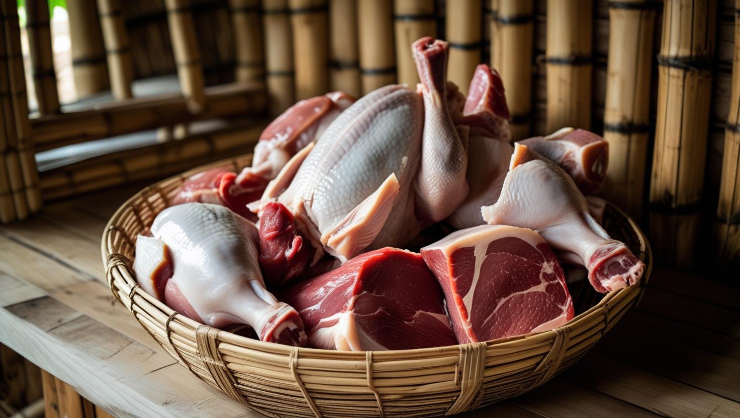 Premium Fresh Deshi Duck, Chicken & Goat Meat from Village Supermart